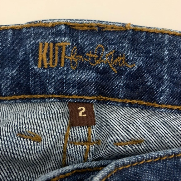 EUC Kut From The Kloth Catherine Boyfriend Distressed Patch Jeans Size 2 - Picture 2 of 14